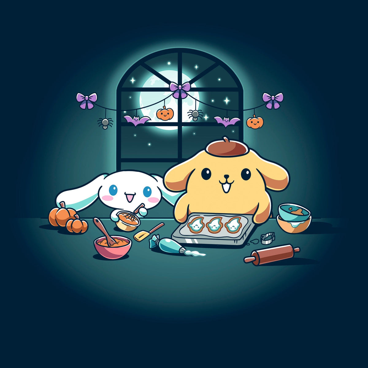 Cinnamoroll and Pompompurin's Halloween Baking Unisex