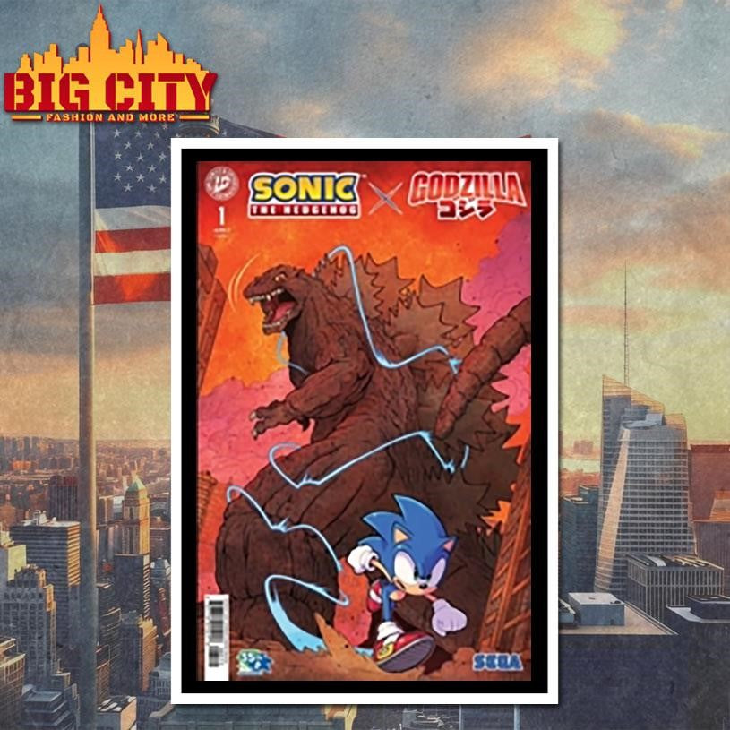 Godzilla Sonic Comic Shirt Unisex