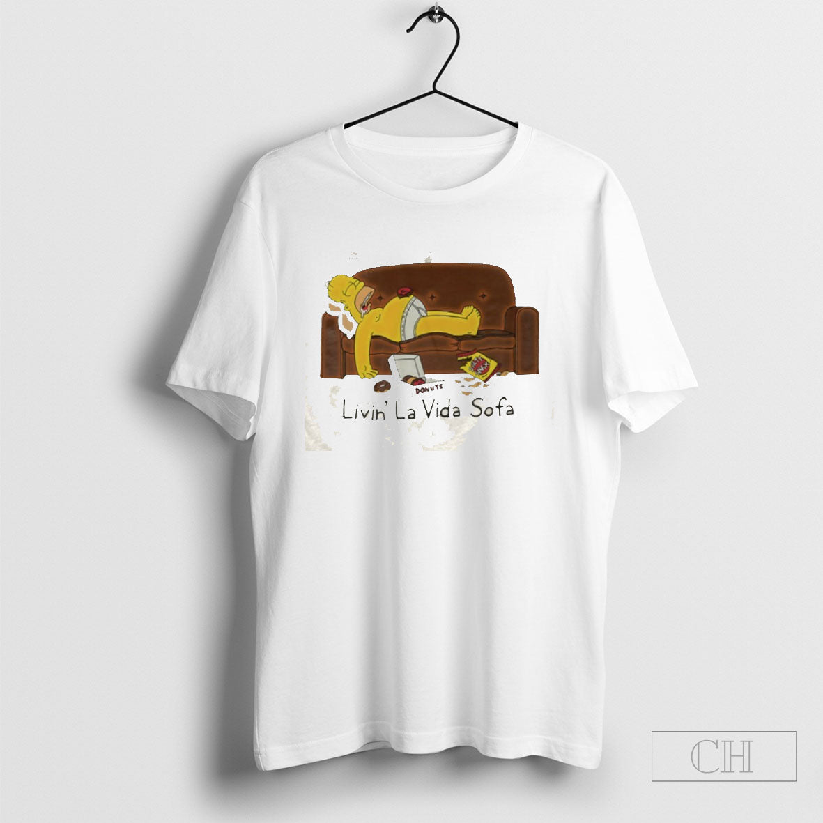 Homer Simpson Donuts Livin La Vida Sofa Shirt Unisex