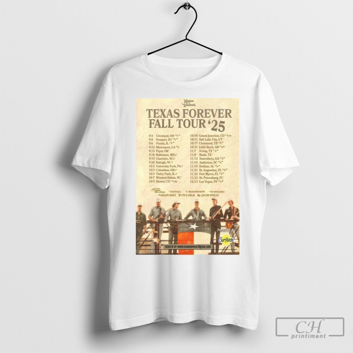 Hudson Westbrook Texas Forever Fall Tour 2025 T Shirts Unisex