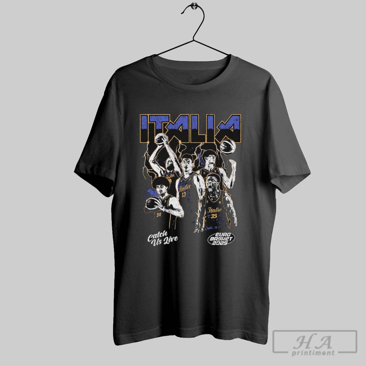 Italy Catch Us Live Euro Basket 2025 T Shirts Unisex