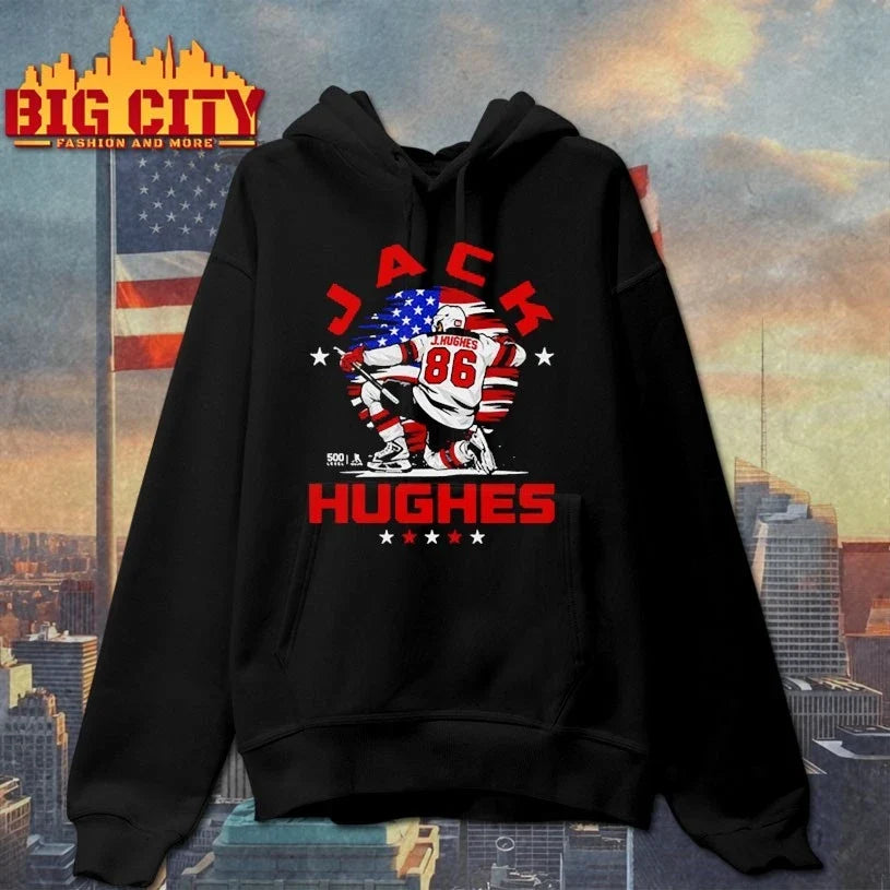 Jack Hughes New Jersey USA Flag Celebration Unisex