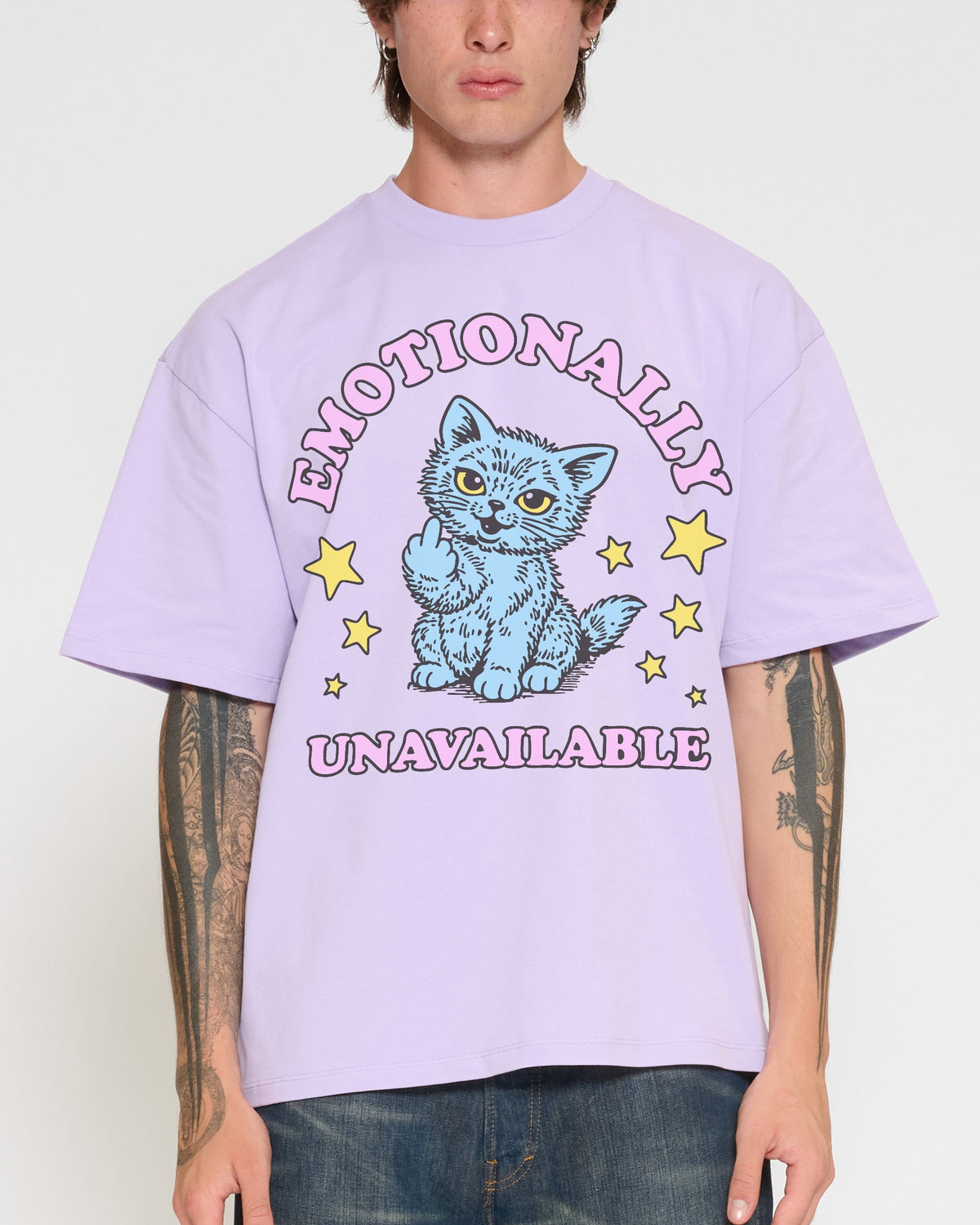 Emotionally Unavailable Cat Oversized Tee Unisex