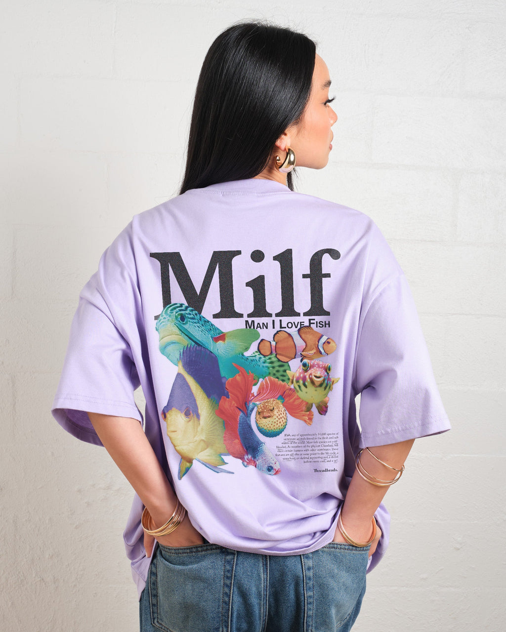 Man I Love Fish Front and Back Oversized Tee Unisex