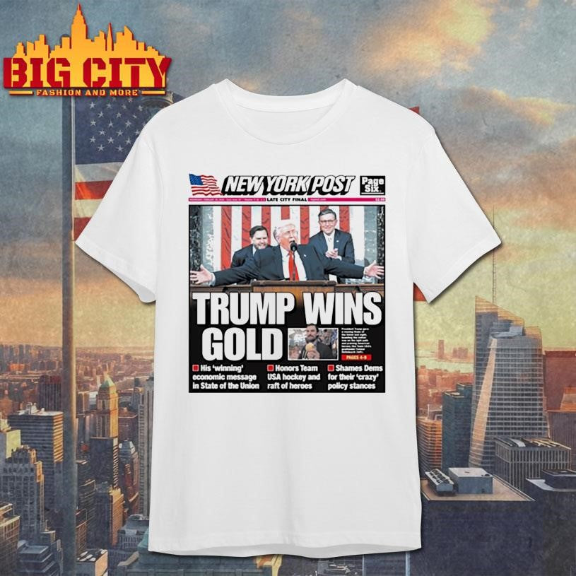 New York Post Trump Wins Gold Cover Shirt Unisex