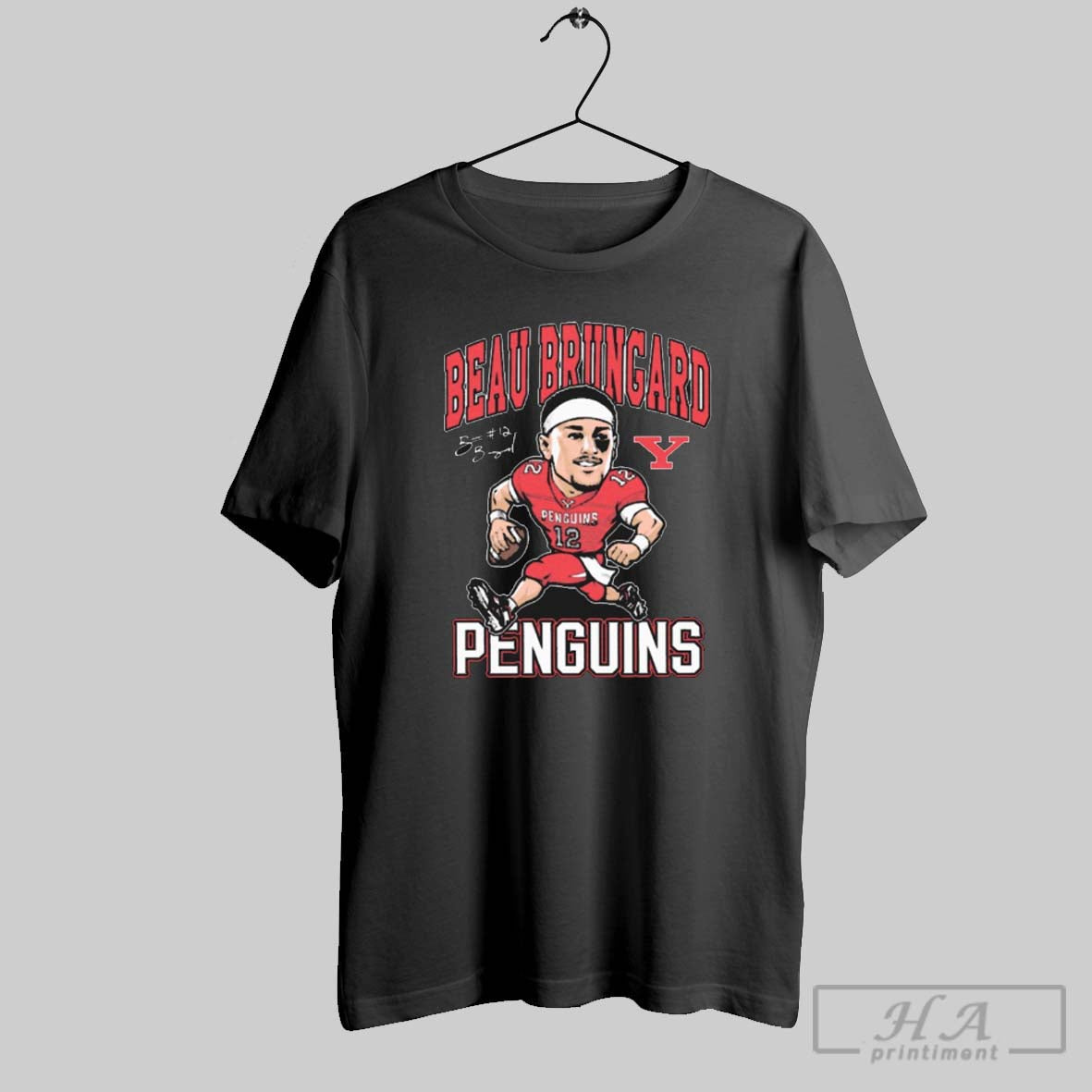 Official Beau Brungard Youngstown State Penguins Football Ncaa Caricature Signature Unisex