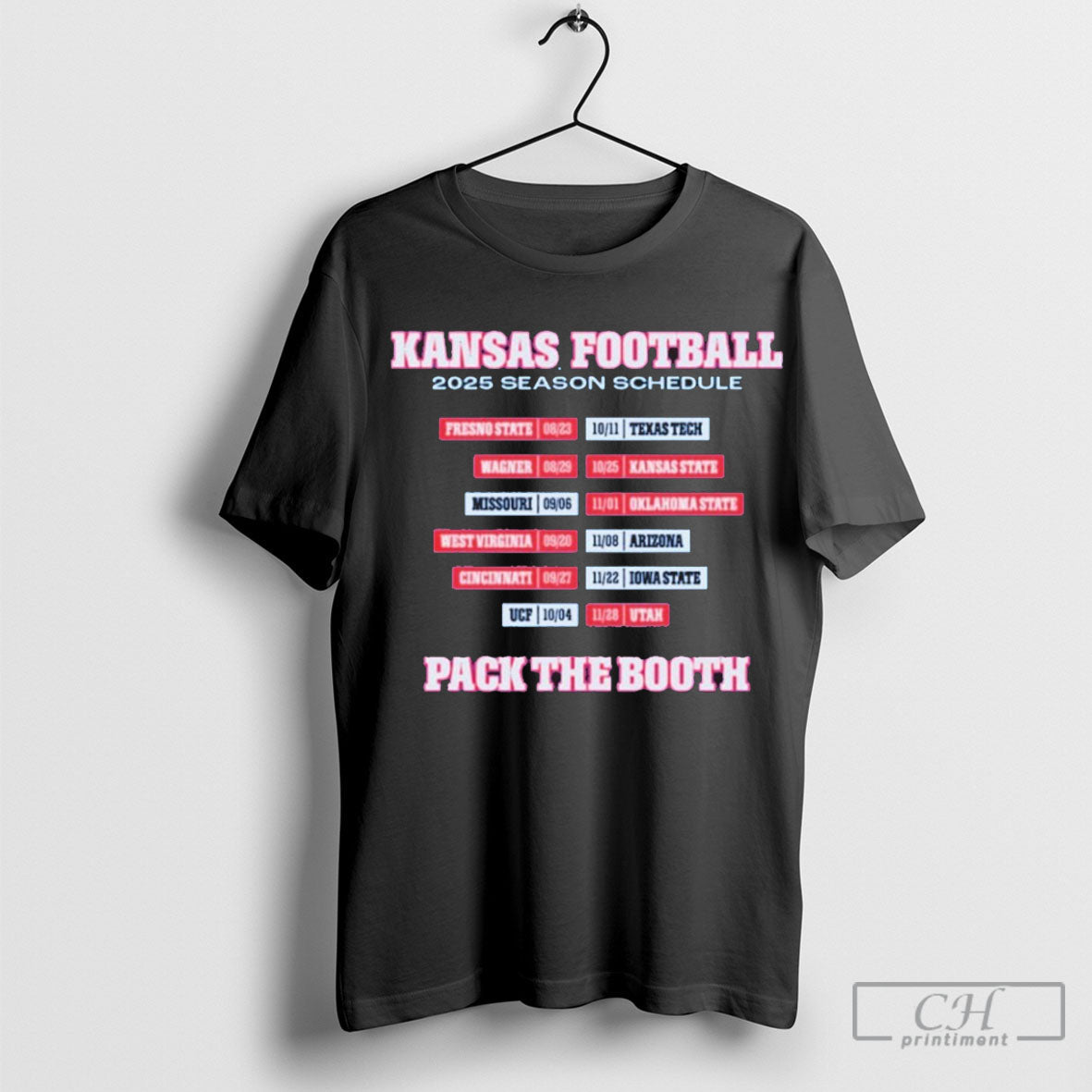 Official Kansas Jayhawks Football 2025 Season Schedule Pack The Booth Shirt Sweater Unisex