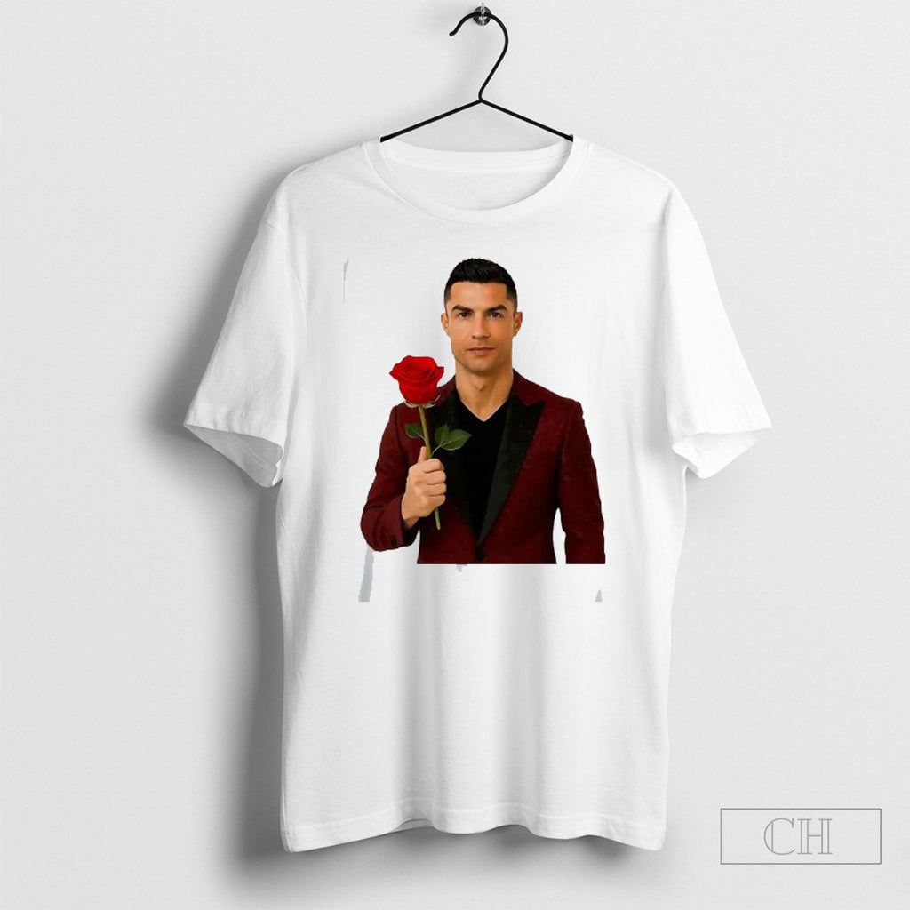 Official Ronaldo Red Suit Rose Portrait Sweater Unisex