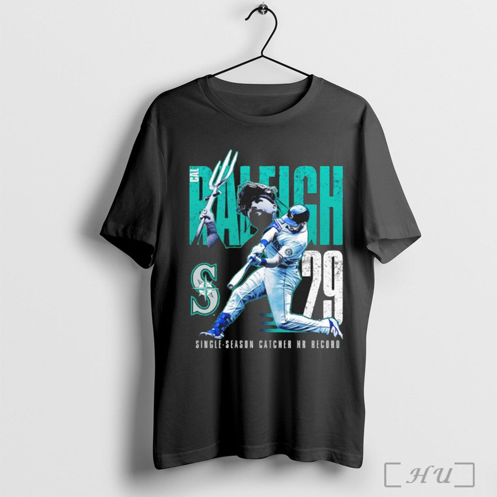 Officials Cal Raleigh Seattle Mariners Single Season Catcher Hr Record T Shirt Unisex