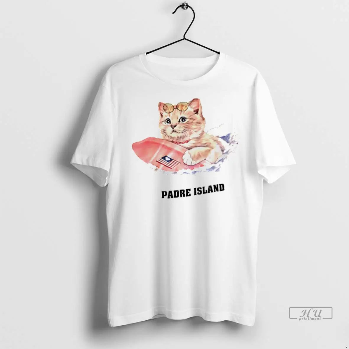 Officials Cat Surfing Padre Island T Shirts Unisex