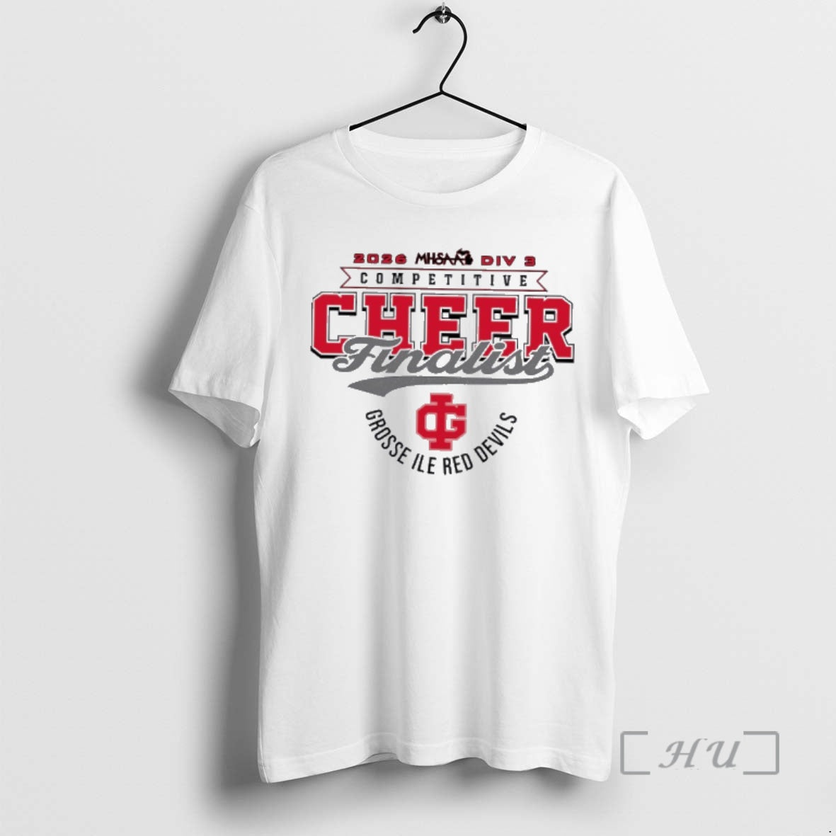 Officials Grosse Ile Red Devils 2026 Mhsaa Division 3 Competitive Cheer Finalist Premium T Shirts