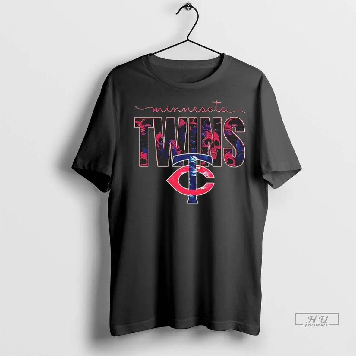 Officials Minnesota Twins Skulls Floral Graphic Baseball T Shirts Unisex
