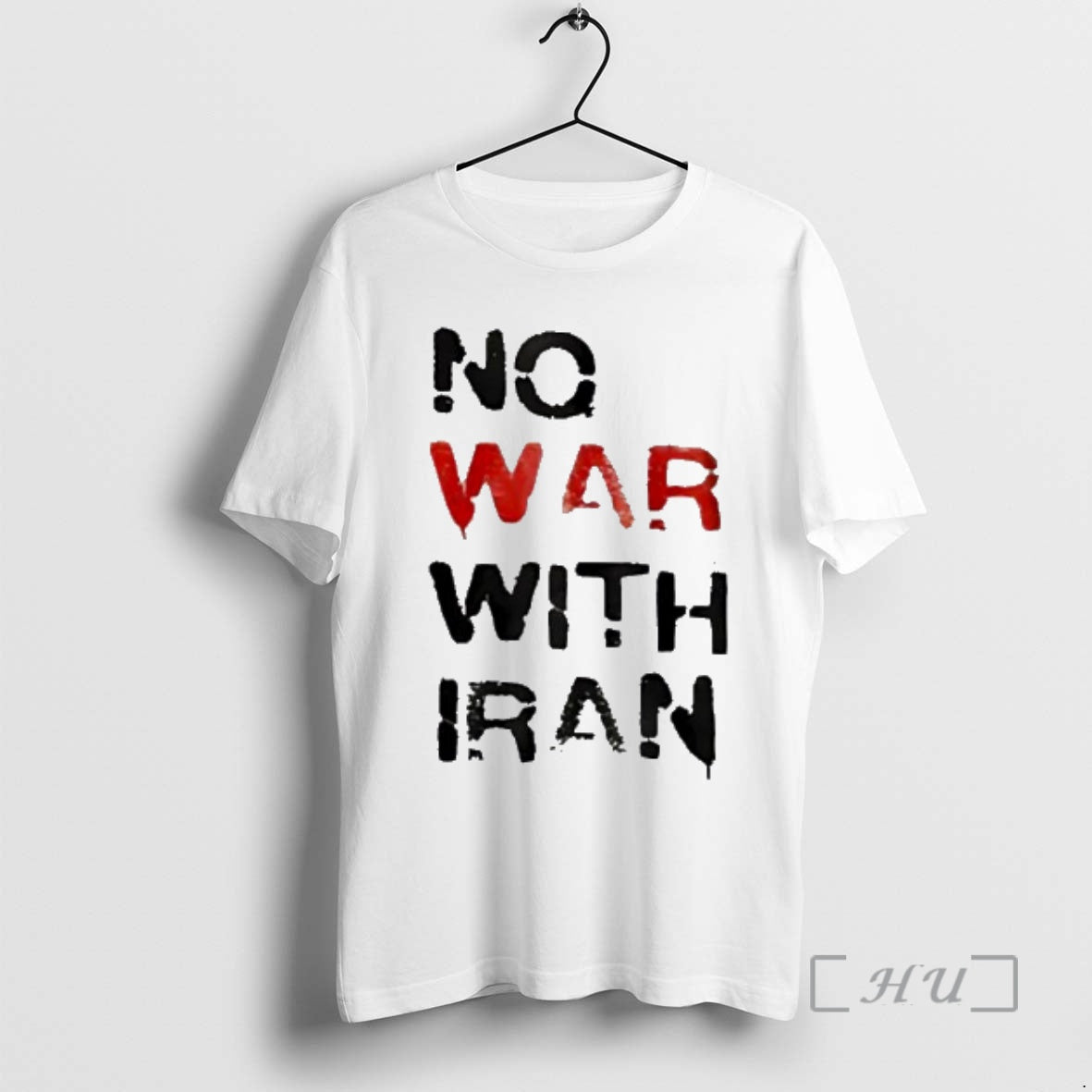 Officials No War With Iran Red And Black Stencil Unisex
