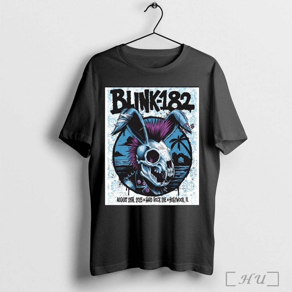 Officials Poster Blink 182 Tour Hard Rock Live In Hollywood Fl August 28 2025 Skull Unisex