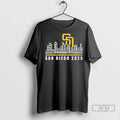 Officials San Diego Padres 2025 Skyline Names Logo Long Sleve T Shirt Unisex