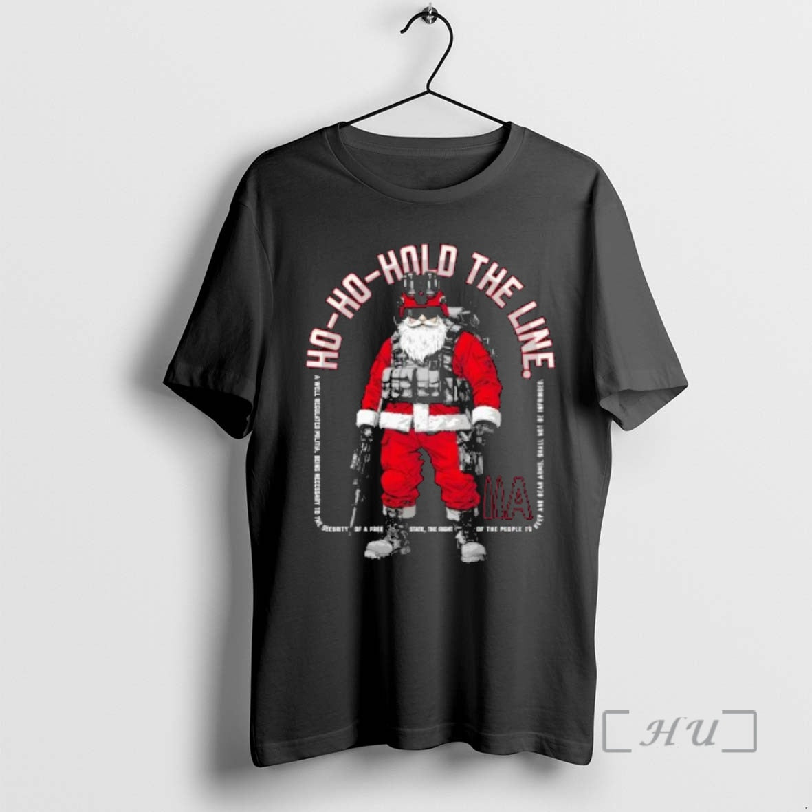 Officials Santa Ho Ho Hold The Line His Nods And M4 Premium T Shirts Sweater Unisex