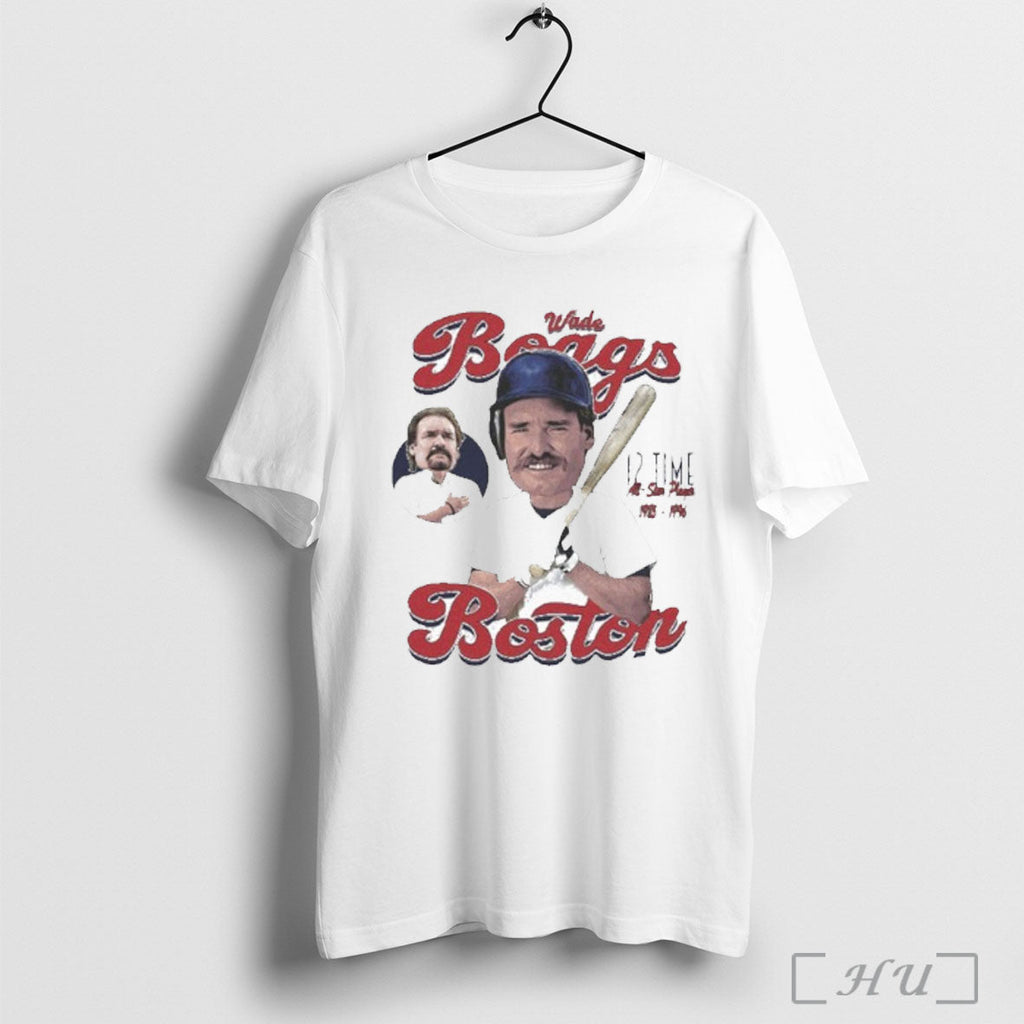 Officials Wade Boggs Boston Red Sox Comic 12 Time All Star Player T Shirt Unisex