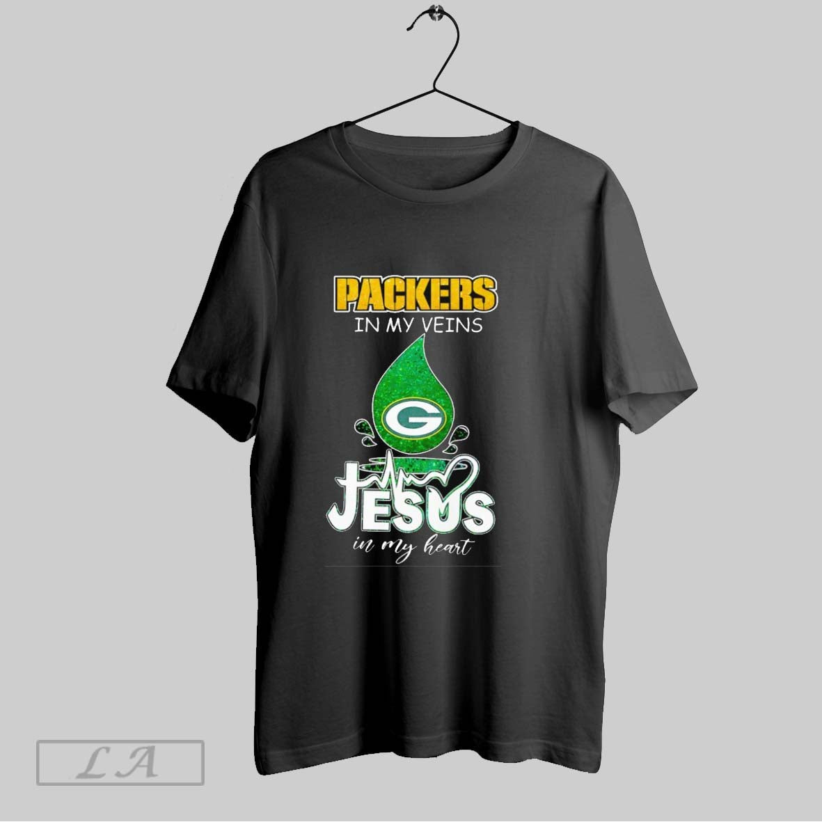 Original Green Bay Packers In My Veins Jesus In My Heart Unisex