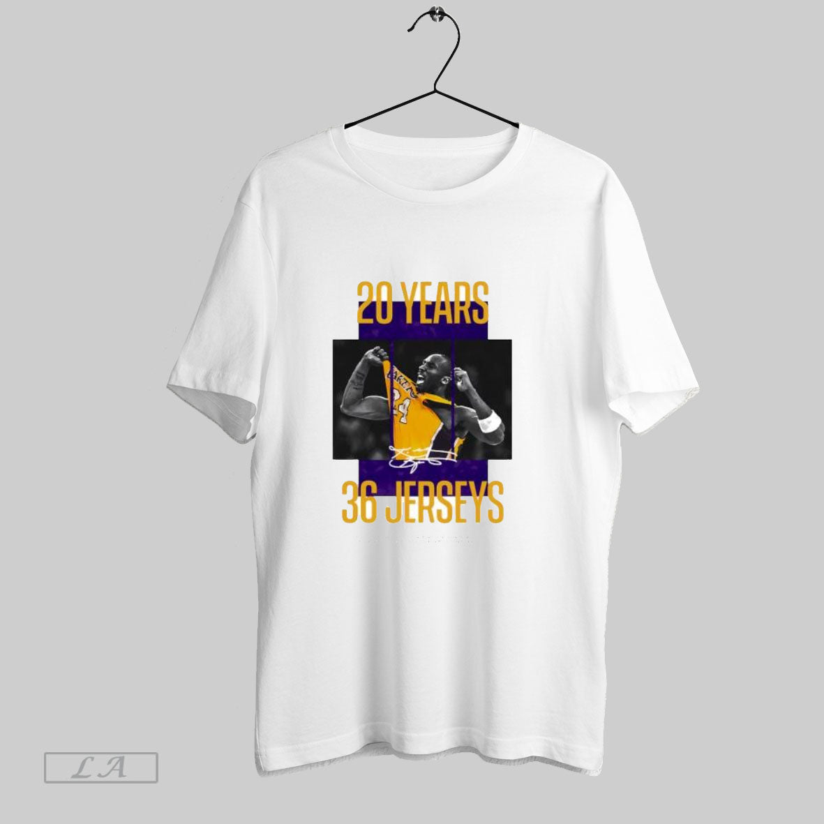 Original Los Angeles Lakers Kobe Bryant 20 Years 36 Jerseys T Shirt Unisex