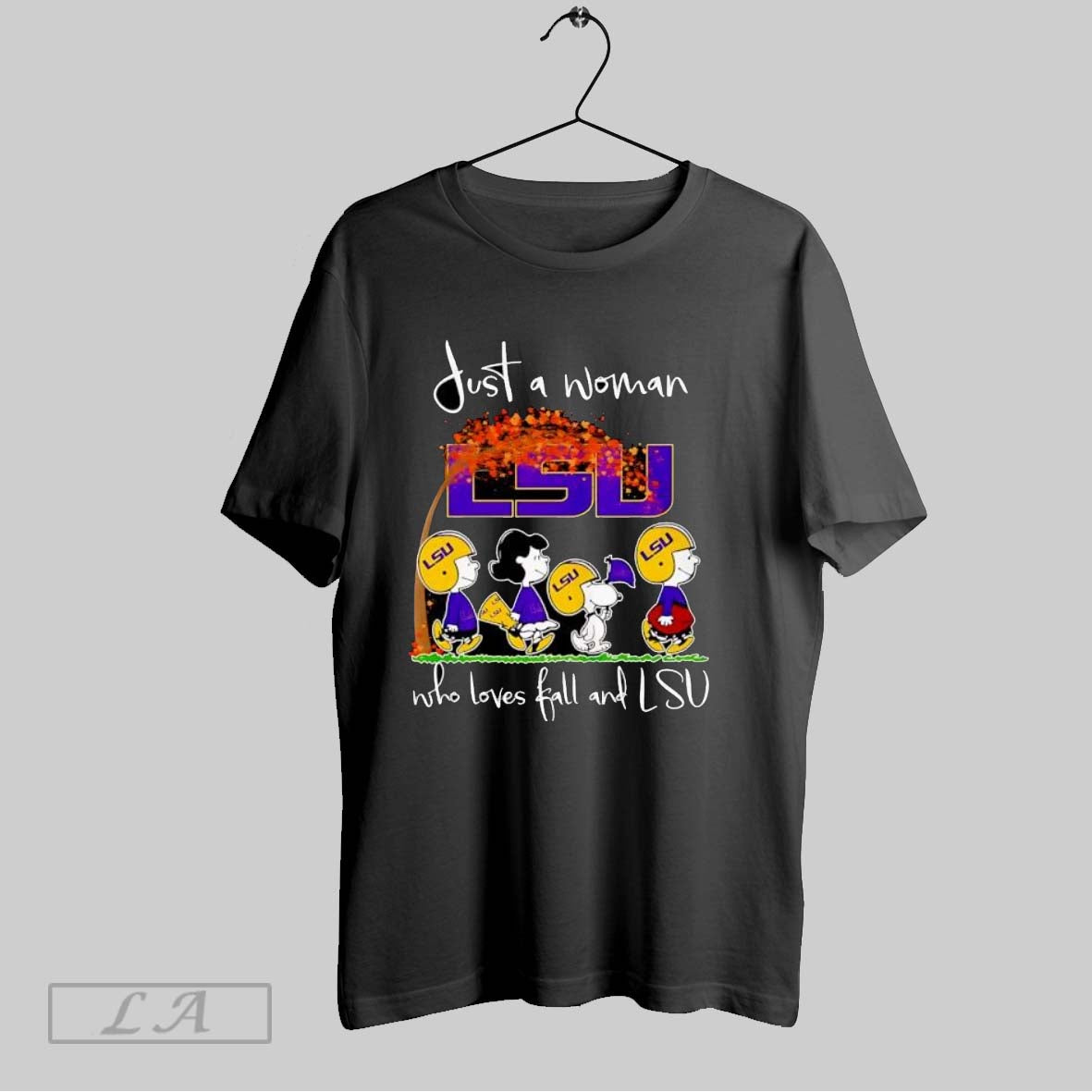 Original Peanuts Just A Woman Who Loves Fall And Lsu Unisex