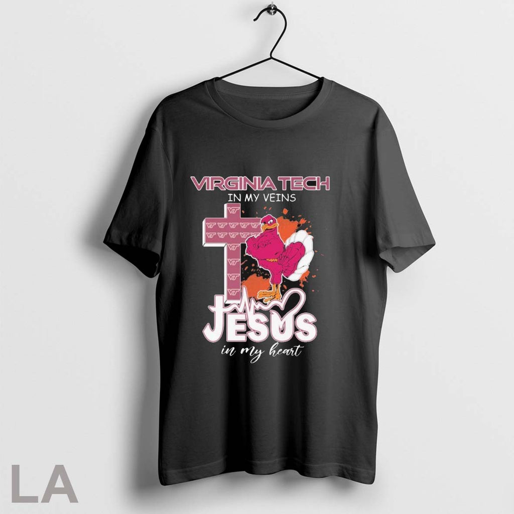 Original Virginia Tech Hokies In My Veins Jesus In My Heart Mascot Unisex