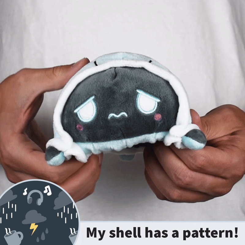 TeeTurtle Reversible Turtle Plushie (Rainy Day Shell) Unisex