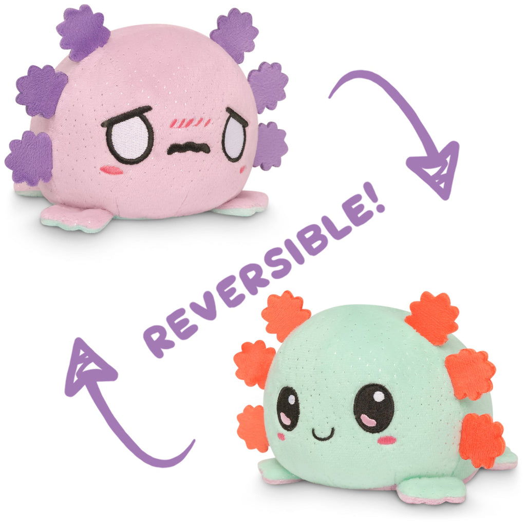 TeeTurtle Reversible Axolotl Plushie (Light Purple Sparkle + Aqua Sparkle) Unisex