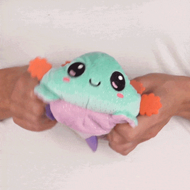TeeTurtle Reversible Axolotl Plushie (Light Purple Sparkle + Aqua Sparkle) Unisex