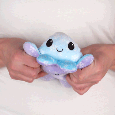 TeeTurtle Reversible Octopus Plushie (Snowflakes) Unisex