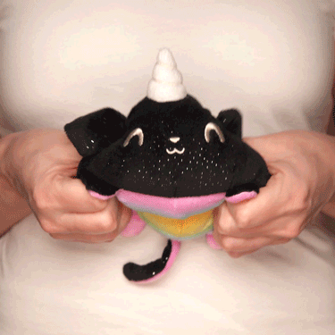 TeeTurtle Reversible Kittencorn & Puppicorn Plushie (Rainbow + Black Sparkle) Unisex