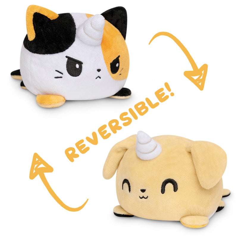 TeeTurtle Reversible Kittencorn & Puppicorn Plushie (Calico + Tan) Unisex