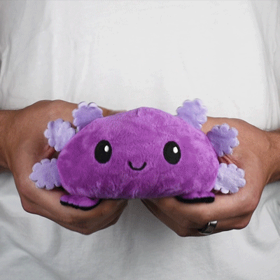 TeeTurtle Reversible Axolotl Plushie (Black + Purple) Unisex