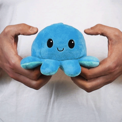 TeeTurtle Reversible Octopus Plushie (Light Blue + Blue) Unisex