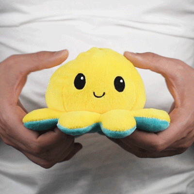 TeeTurtle Reversible Octopus Plushie (Aqua + Yellow) Unisex
