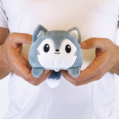 TeeTurtle Reversible Wolf Plushie (Gray) Unisex