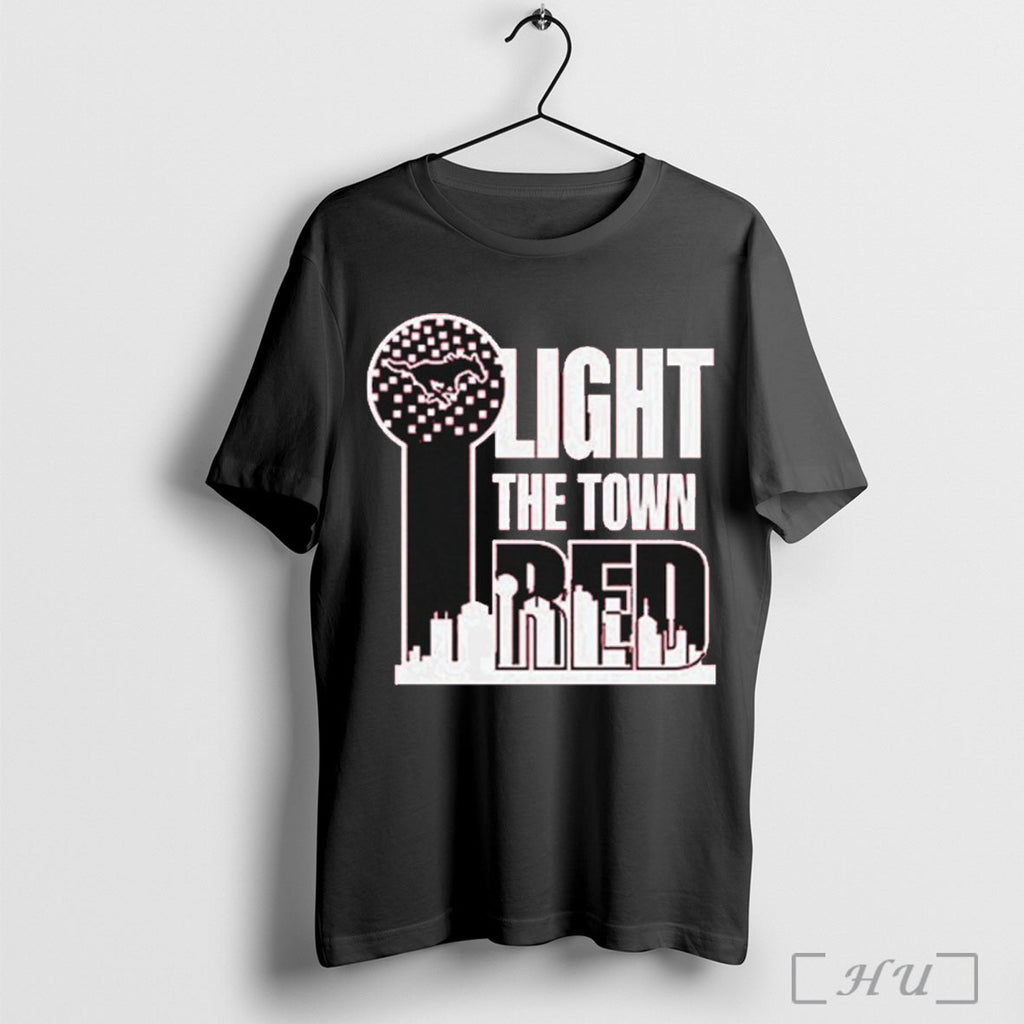 Smu Mustangs Light The Town Red T Shirt Unisex