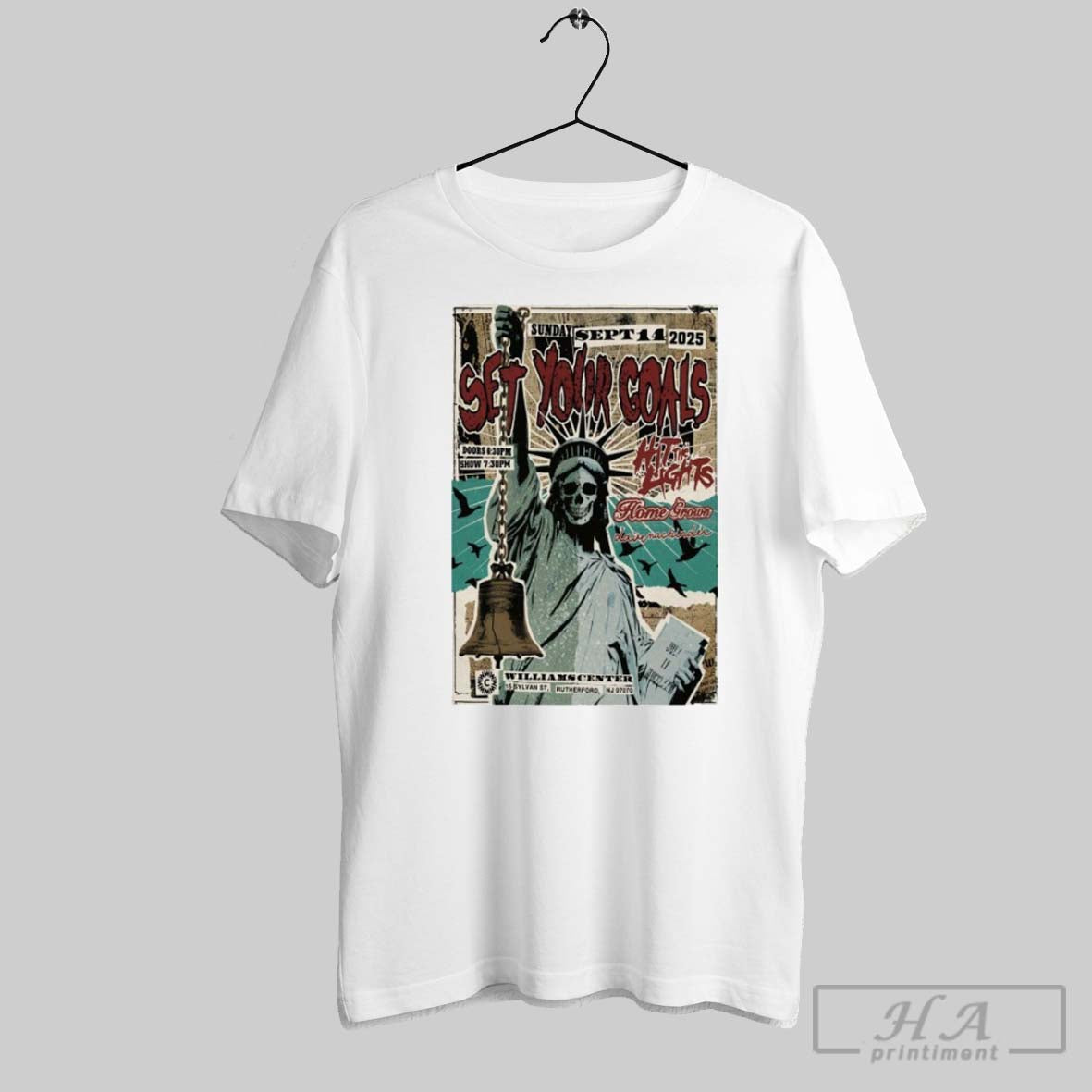 Set Your Goals September 14 2025 In Rutherford Nj Liberty Statue T Shirts Unisex