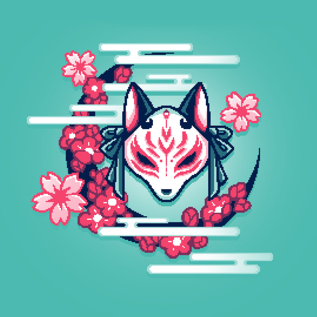 Kitsune Mask Pixel Art Unisex