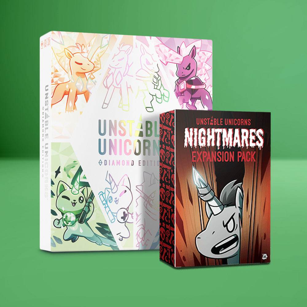 Unstable Unicorns: Diamond Edition: Base Game + Nightmares Expansion Bundle Unisex