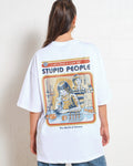 Let's Find a Cure for Stupid People Front and Back Oversized Tee Unisex