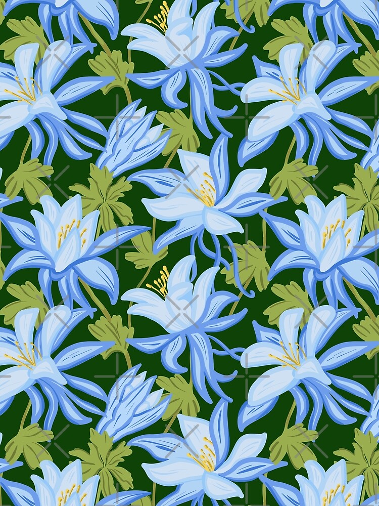 Flowers in light blue and green shades by Silviaclara