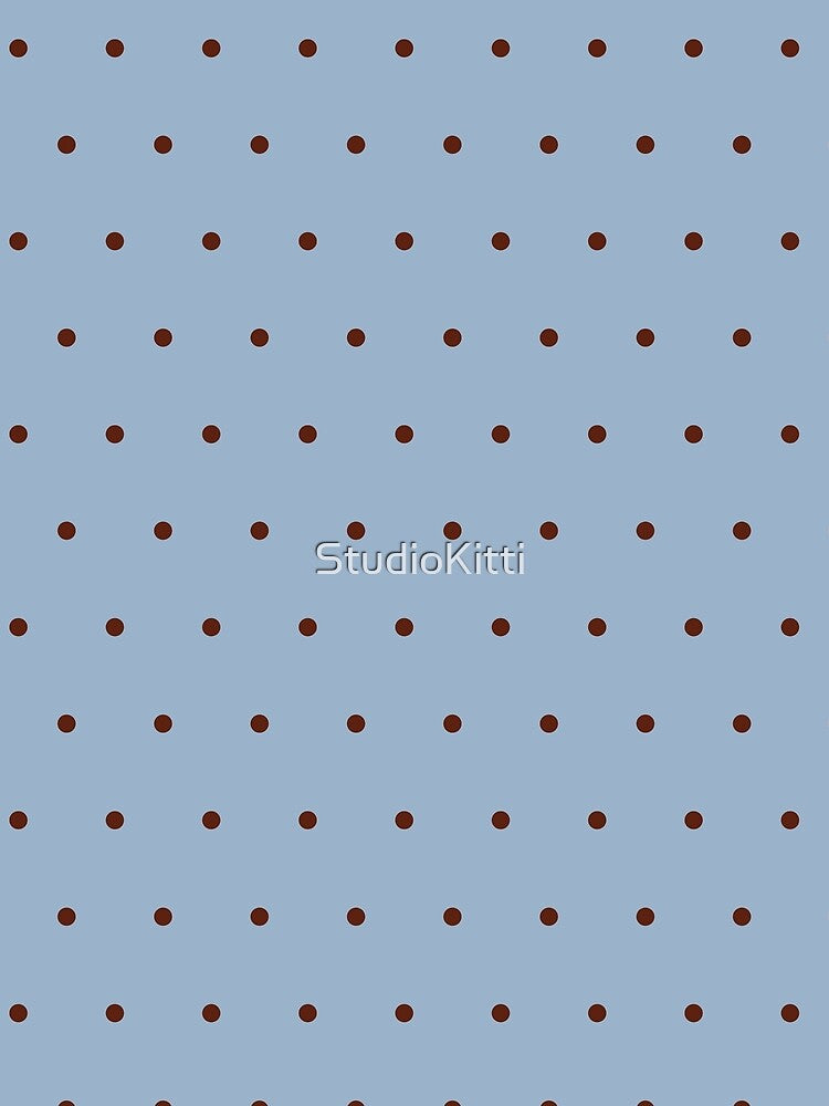 Baby Blue and Brown Polka Dots by StudioKitti