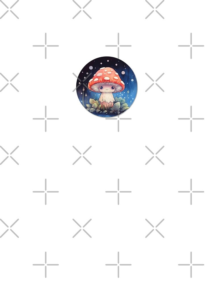 Anime Mushroom | White Watercolour | Happy, Cute, Happy, Dreamy, Aesthetic, Manga, Fungus, Fungi, Nature, Japanese, Cartoon, Love, Shroom, Toadstool, Cottagecore by FantasySoul