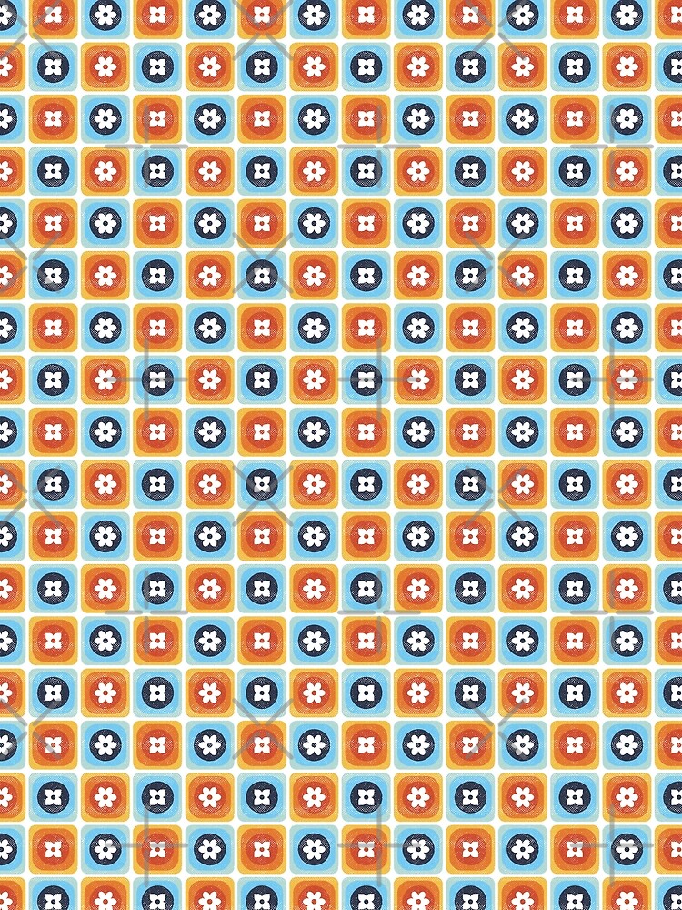 Retro 70s Flower Square Circle by WickedRefined - Nicole Demereckis