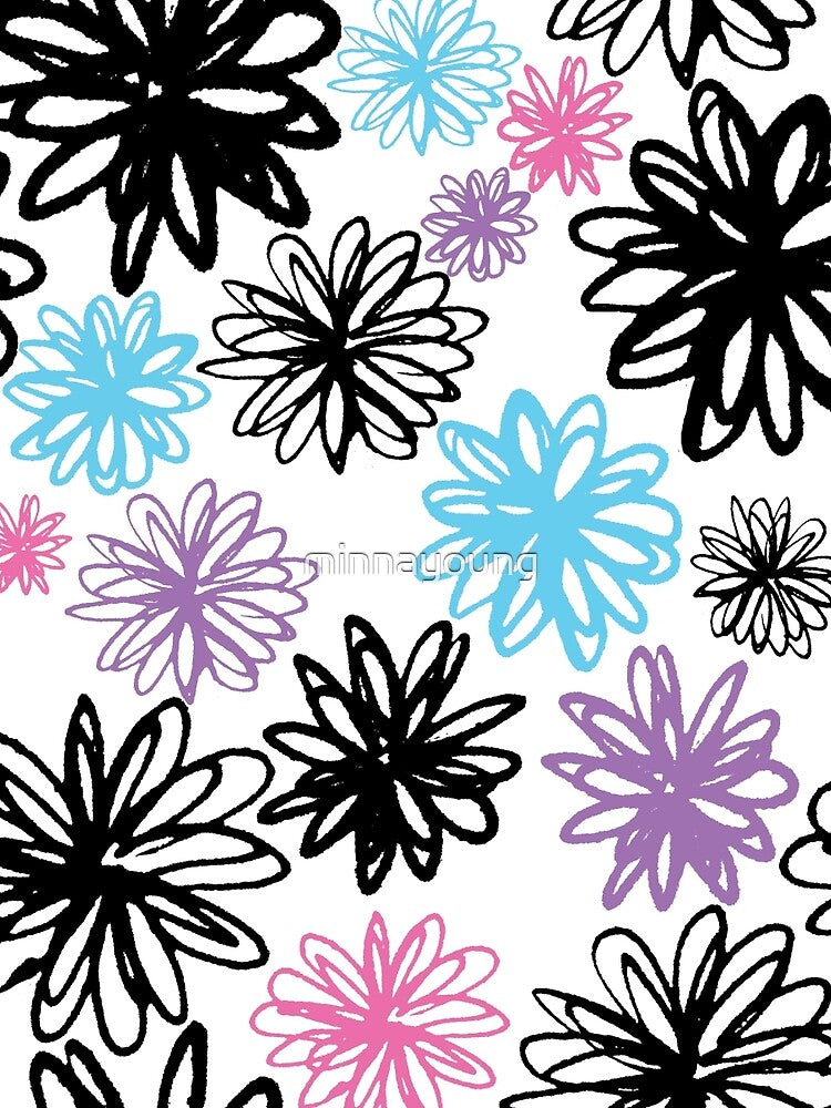 floral pop hand-drawn repeating pattern by minnayoung