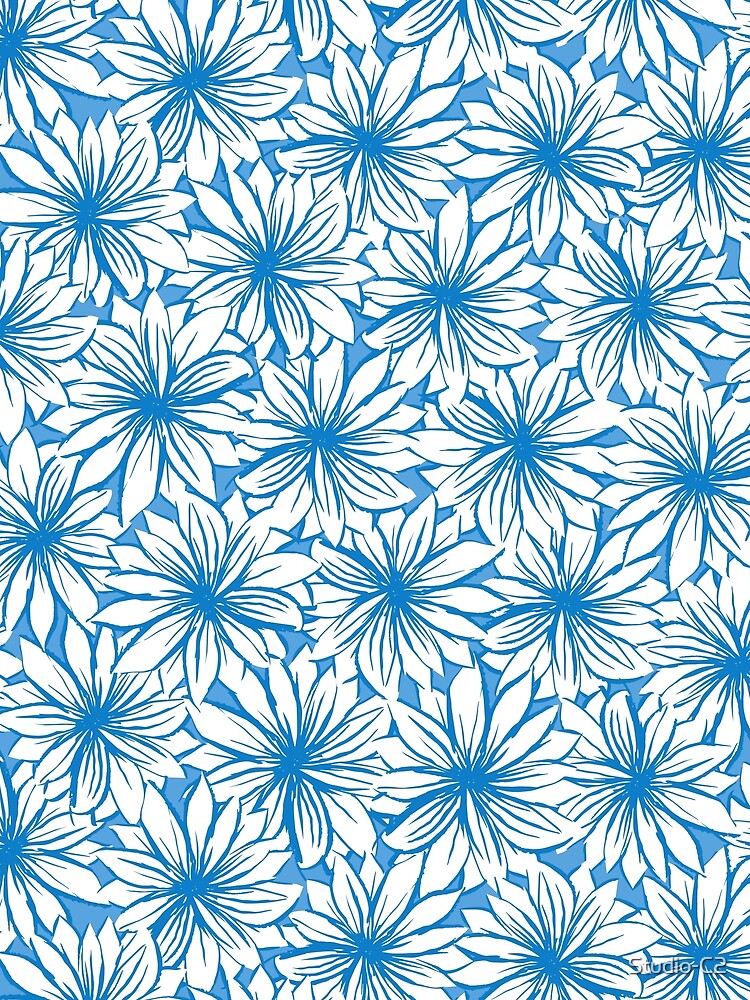 Blue Sketchy Floral by Studio-C2