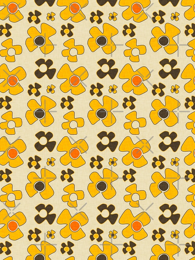 70s  Floral Beige by susycosta
