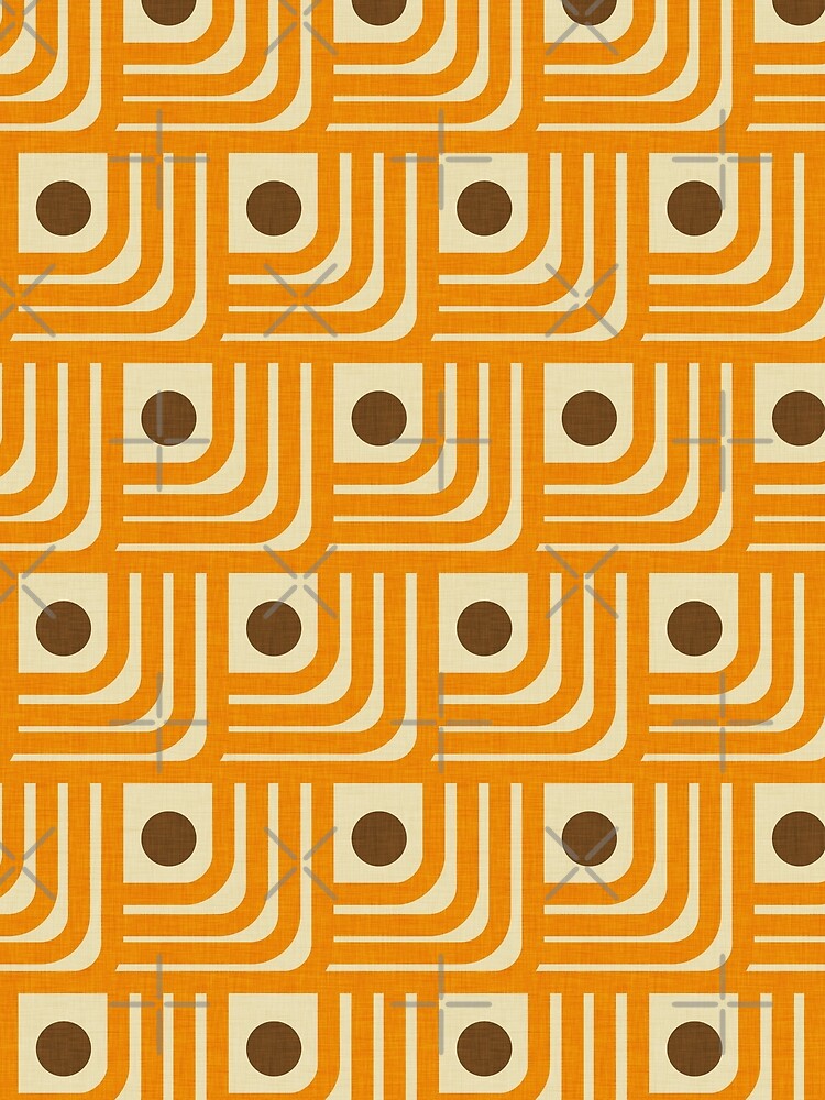 70s Curve Lines Orange Brown by susycosta