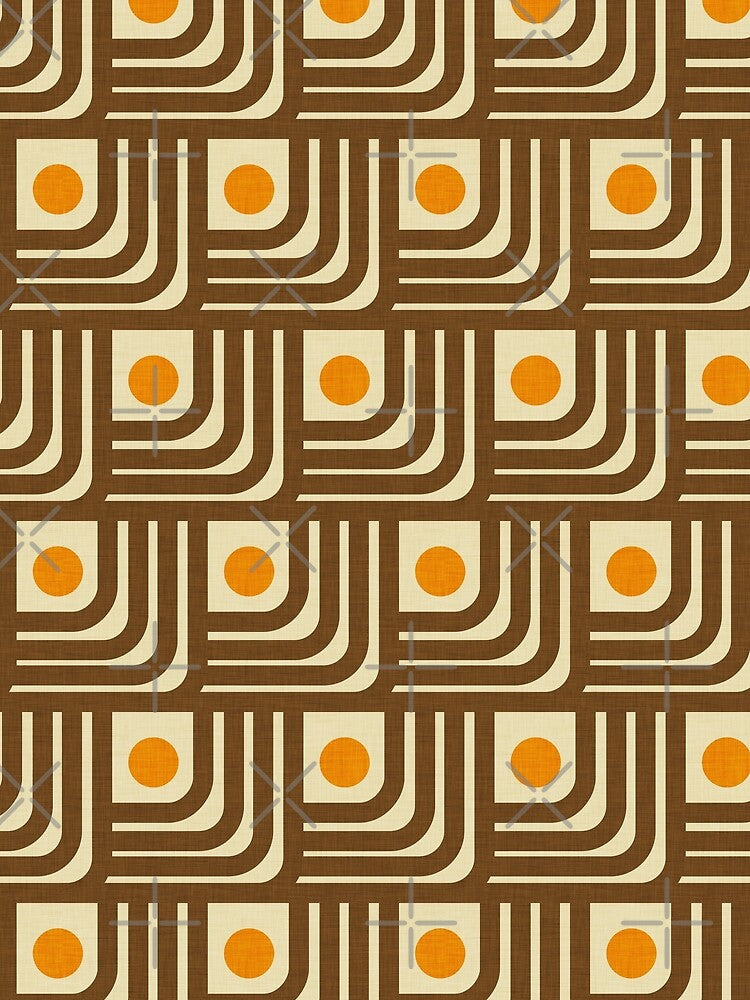 70s Curve Lines Brown Orange by susycosta