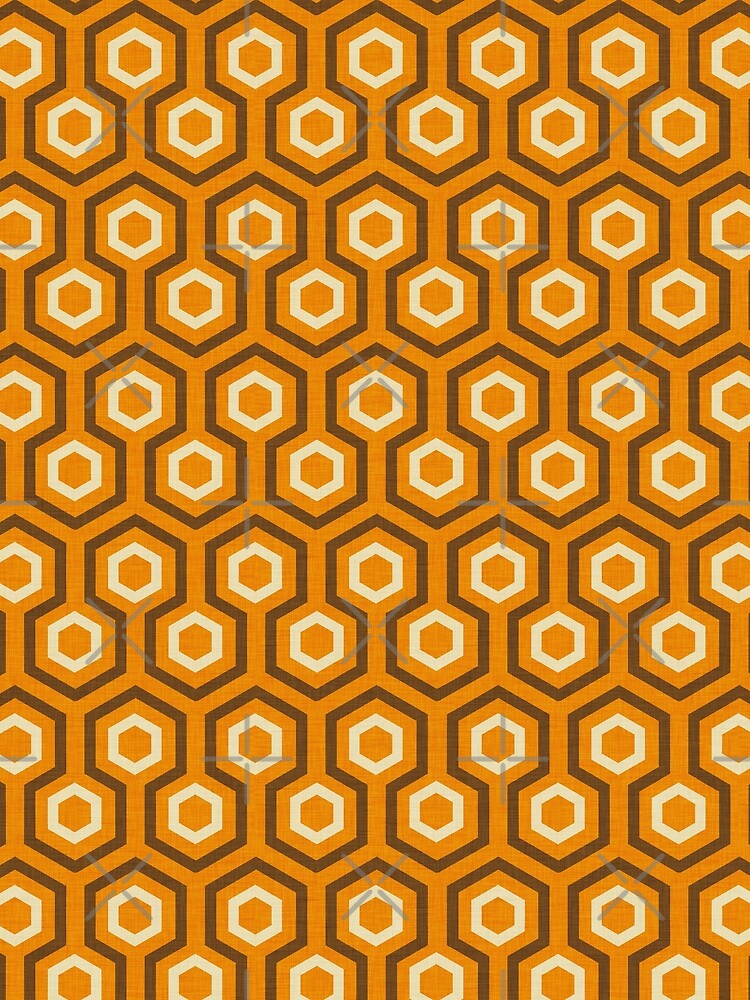 1970s Hex Orange Brown - 70s geometric by susycosta